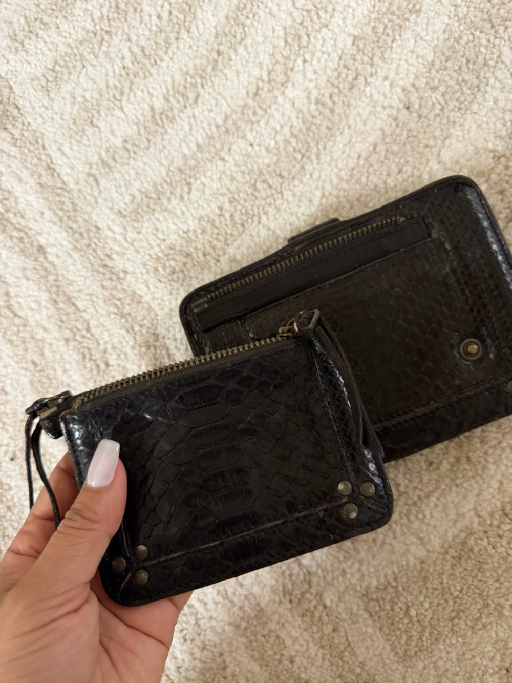 Black Textured Snap Wallet - Picture 5 of 7